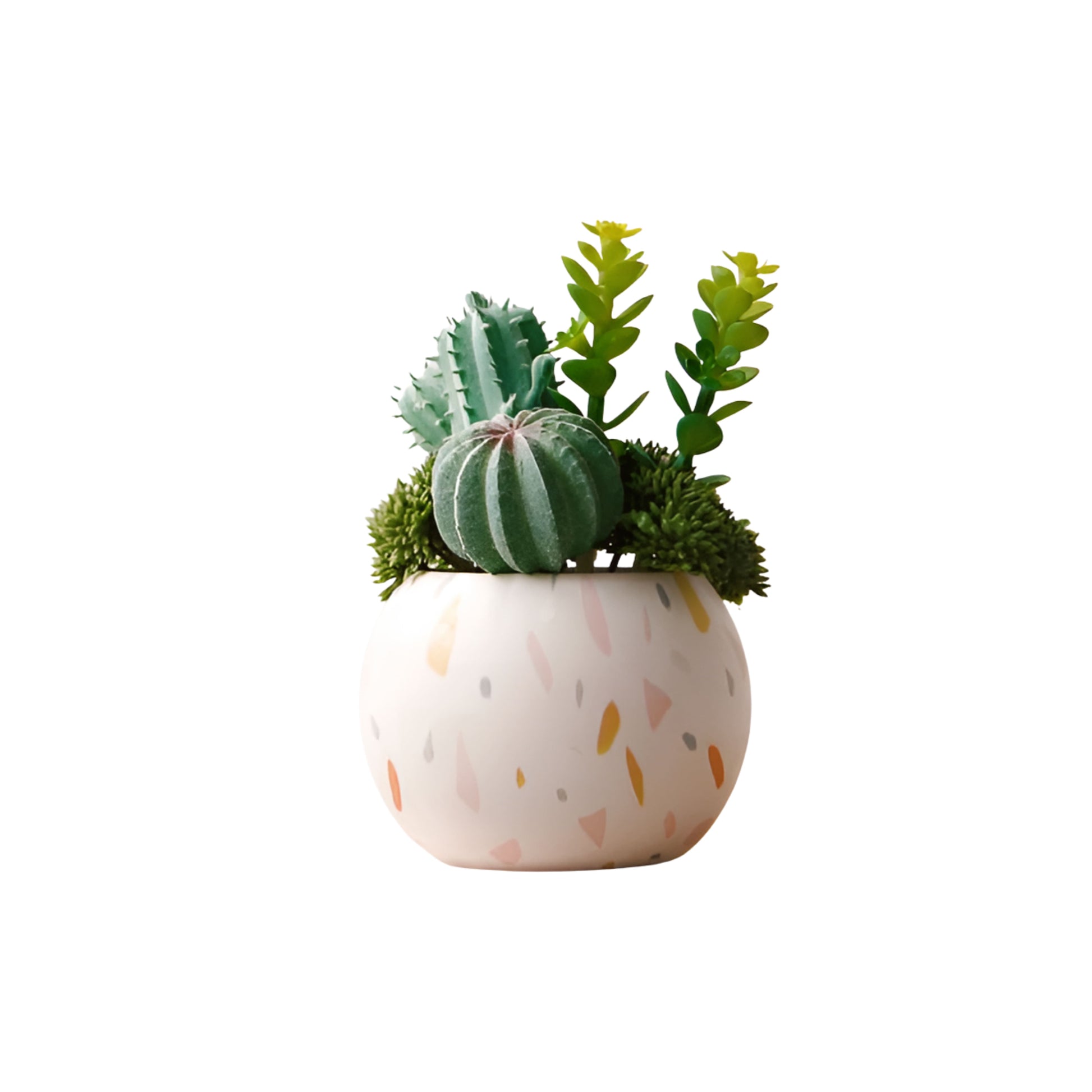 faux succulents potted