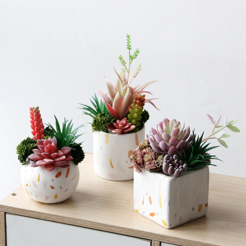 mini faux succulents