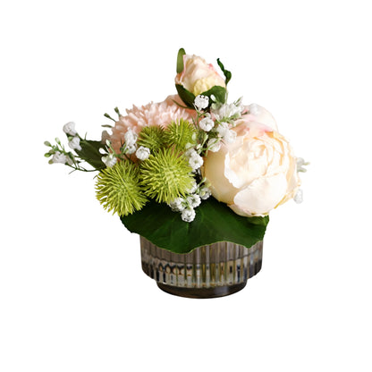 artificial flowers bouquet in glass