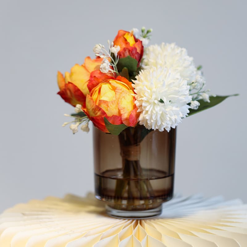 artificial flowers and greenery