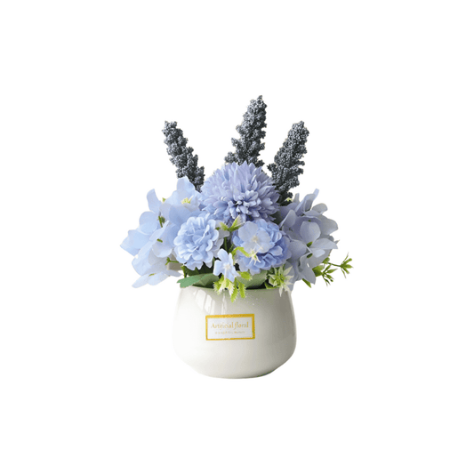 Artificial Flowers Bouquet in White Pot