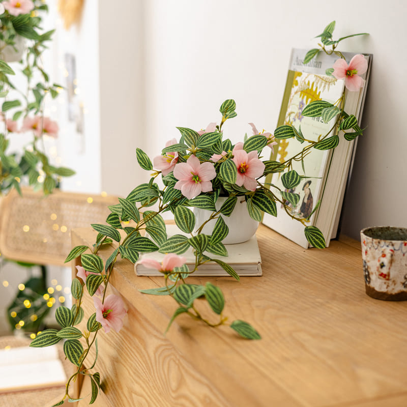 artificial plants on wall  